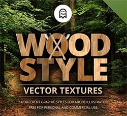 极品AI样式－14种木纹效果：Wood Style Vector Textures